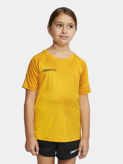 Craft Sport-Tshirt Squad 2.0 Contrast Jersey (hohe Elastizität, bequeme Passform) gelb/gold Kinder