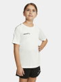 Craft Sport-Tshirt Squad 2.0 Contrast Jersey (hohe Elastizität, bequeme Passform) weiss Kinder