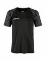 Craft Sport-Tshirt Squad 2.0 Contrast Jersey (hohe Elastizität, bequeme Passform) schwarz/grau Kinder