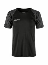 Craft Sport T-shirt Squad 2.0 Contrast Jersey (high elasticity, comfortable fit) black/grey Children