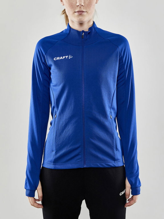 Craft Trainingsjacke Evolve Full Zip - strapazierfähige Mid-Layer-Jacke aus Stretchmaterial - kobaltblau Damen