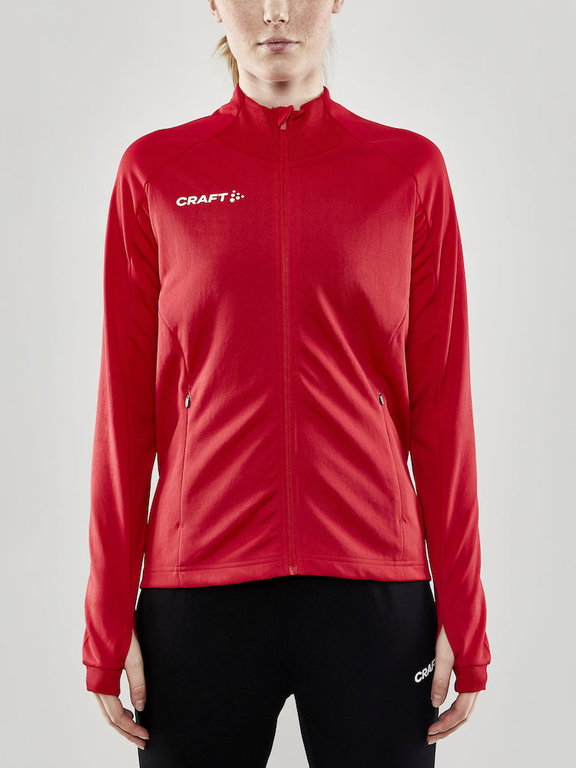 Craft Trainingsjacke Evolve Full Zip - strapazierfähige Mid-Layer-Jacke aus Stretchmaterial - rot Damen