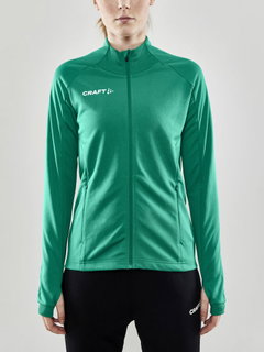 Craft Training Jacket Evolve Full Zip - durable mid-layer jacket made of stretch material - green Women