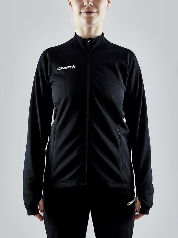 Craft Trainingsjacke Evolve Full Zip - strapazierfähige Mid-Layer-Jacke aus Stretchmaterial - schwarz Damen