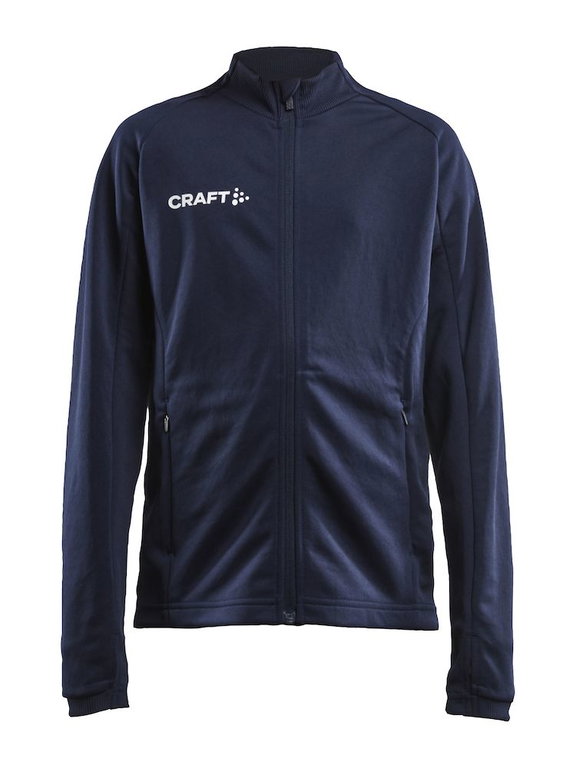 Craft Trainingsjacke Evolve Full Zip - strapazierfähige Mid-Layer-Jacke aus Stretchmaterial - navyblau Kinder
