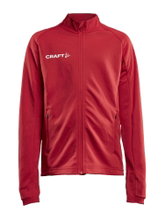 Craft Trainingsjacke Evolve Full Zip - strapazierfähige Mid-Layer-Jacke aus Stretchmaterial - rot Kinder