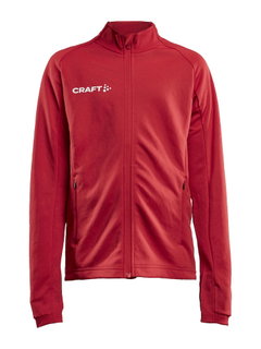 Craft Trainingsjacke Evolve Full Zip - strapazierfähige Mid-Layer-Jacke aus Stretchmaterial - rot Kinder
