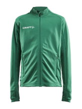 Craft Trainingsjacke Evolve Full Zip - strapazierfähige Mid-Layer-Jacke aus Stretchmaterial - grün Kinder