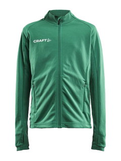 Craft Trainingsjacke Evolve Full Zip - strapazierfähige Mid-Layer-Jacke aus Stretchmaterial - grün Kinder