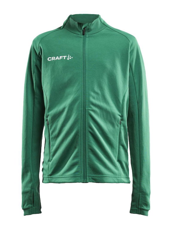 Craft Trainingsjacke Evolve Full Zip - strapazierfähige Mid-Layer-Jacke aus Stretchmaterial - grün Kinder