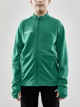 Craft Trainingsjacke Evolve Full Zip - strapazierfähige Mid-Layer-Jacke aus Stretchmaterial - grün Kinder