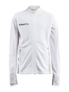 Craft Trainingsjacke Evolve Full Zip - strapazierfähige Mid-Layer-Jacke aus Stretchmaterial - weiss Kinder