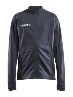 Craft Trainingsjacke Evolve Full Zip - strapazierfähige Mid-Layer-Jacke aus Stretchmaterial - dunkelgrau Kinder