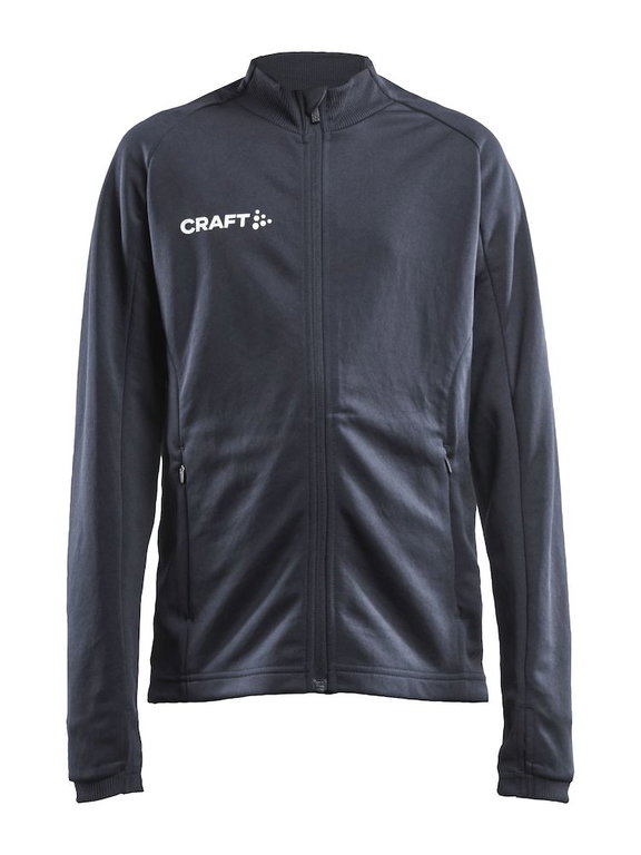 Craft Training Jacket Evolve Full Zip - durable mid-layer jacket made of stretch material - dark grey Children