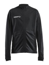 Craft Trainingsjacke Evolve Full Zip - strapazierfähige Mid-Layer-Jacke aus Stretchmaterial - schwarz Kinder