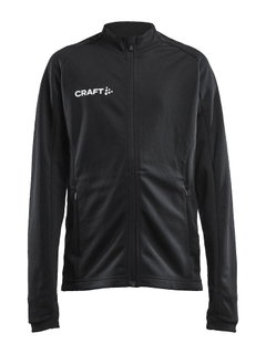 Craft Trainingsjacke Evolve Full Zip - strapazierfähige Mid-Layer-Jacke aus Stretchmaterial - schwarz Kinder