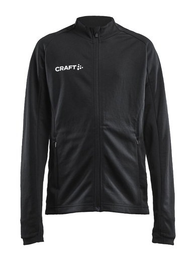 Craft Trainingsjacke Evolve Full Zip - strapazierfähige Mid-Layer-Jacke aus Stretchmaterial - schwarz Kinder