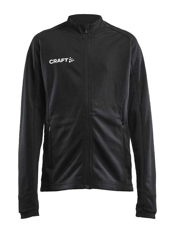 Craft Trainingsjacke Evolve Full Zip - strapazierfähige Mid-Layer-Jacke aus Stretchmaterial - schwarz Kinder