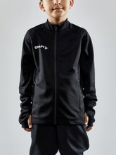 Craft Trainingsjacke Evolve Full Zip - strapazierfähige Mid-Layer-Jacke aus Stretchmaterial - schwarz Kinder