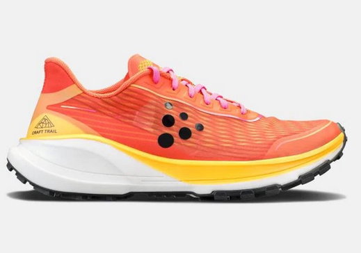 Craft Trail-Laufschuhe Pure Trail (Rock Plate, ultraleicht) orange/gelb/weiss Herren