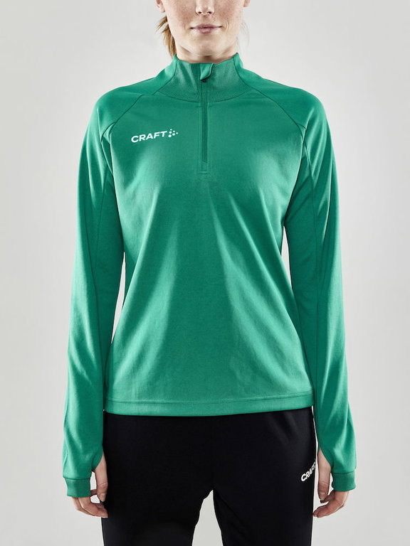 Craft Sport-Langarmshirt Evolve Halfzip - strapazierfähig, aus Stretchmaterial - grün Damen
