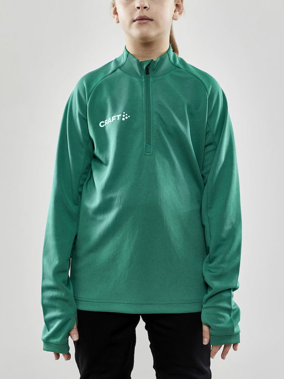 Craft Sport Long-sleeved Shirt Evolve Halfzip - durable, made of stretch material - green Kids