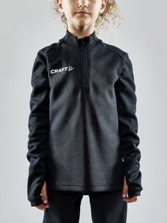 Craft Sport-Langarmshirt Evolve Halfzip - strapazierfähig, aus Stretchmaterial - schwarz Kinder
