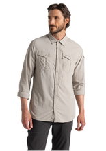 Craghoppers Long Sleeve Shirt NosiLife Adventure LS III (Chest Pocket, Lightweight) Beige/Light Grey Men's