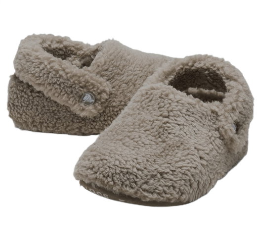 Crocs Classic Cozzzy Slippers (Faux Fur, Warm) Mushroom Brown Children - 1 Pair