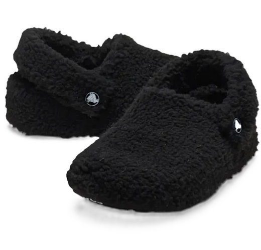 Crocs Hausschuhe Classic Cozzzy Slipper (Kunstfell, warm) schwarz Kleinkinder - 1 Paar