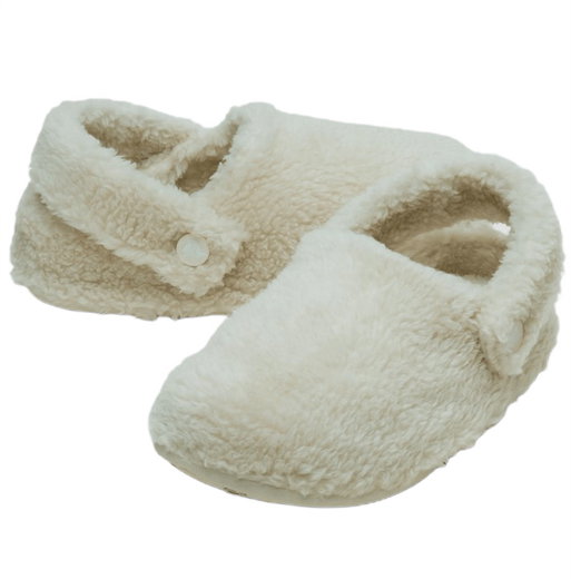 Crocs kapcie Classic Cozzzy (sztuczne futro, ciepłe) naturalna biel dla małych dzieci - 1 para