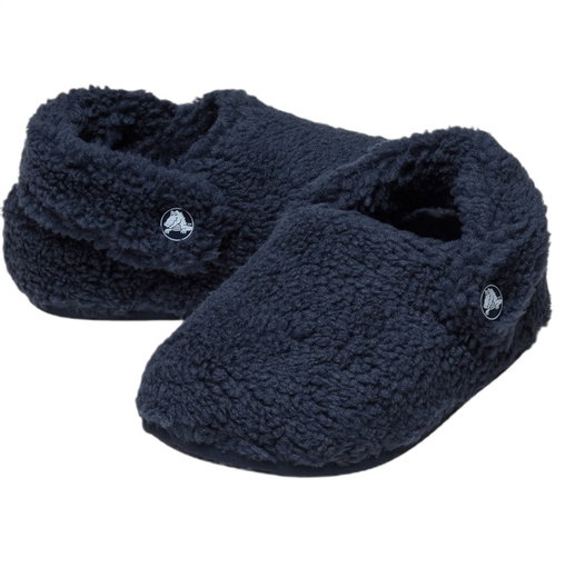 Crocs kapcie Classic Cozzzy (sztuczne futro, ciepłe) granatowe dla małych dzieci - 1 para