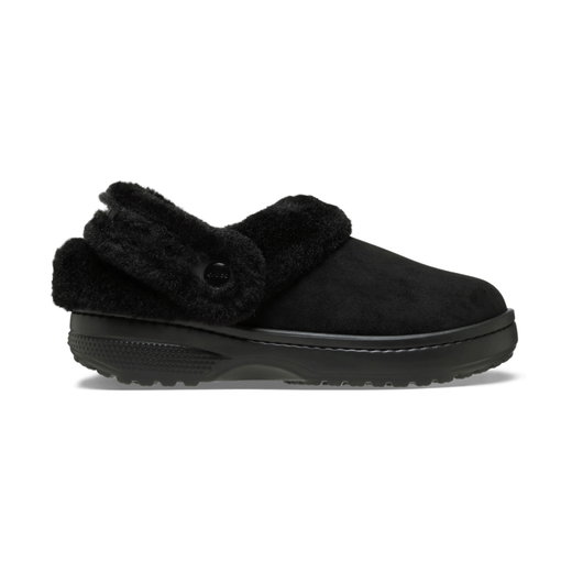 Crocs Hausschuhe Unfurgtble Vegan Suede Clog (Sandale, Kunstwildleder, mit Innenfutter) schwarz