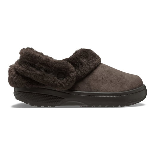 Crocs Hausschuhe Unfurgtble Vegan Suede Clog (Sandale, Kunstwildleder, mit Innenfutter) dunkelbraun