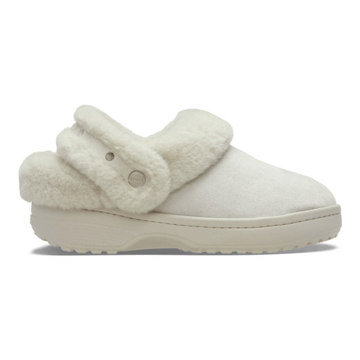 Crocs Hausschuhe Unfurgtble Vegan Suede Clog (Sandale, Kunstwildleder, mit Innenfutter) weiss