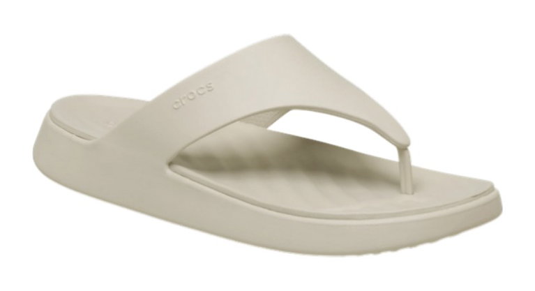 Crocs Zehensandale Getaway Triangle Flip beige - Damen