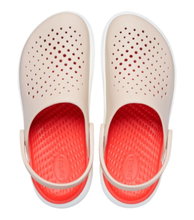 Crocs Sandale InMotion Clog (superweich, leicht, hoher Tragekomfort) beige/rot - 1 Paar