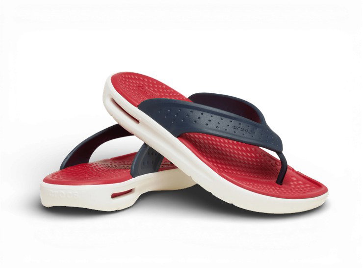 Crocs Sandale InMotion LiteRide Flip navy/rot/weiss