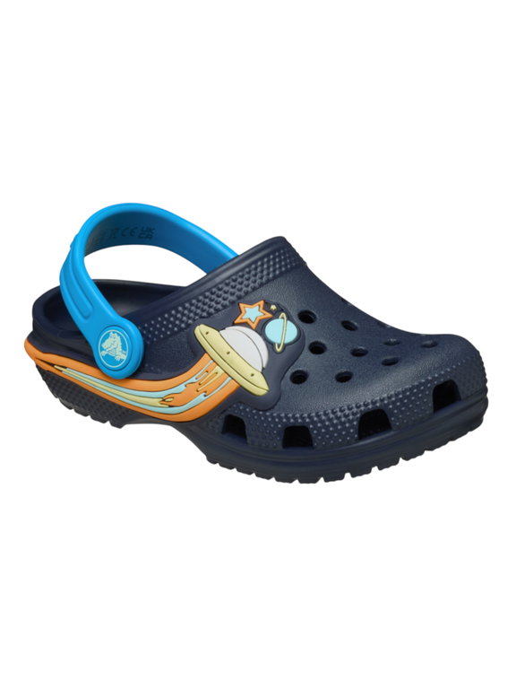 Crocs Sandale UFO Lights Clog navyblau/bunt Kinder