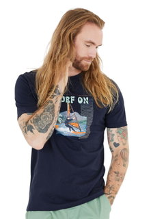 Cruz Freizeit-Tshirt Desmond (Baumwolle) blau Herren
