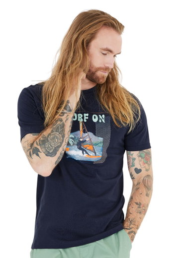 Cruz Freizeit-Tshirt Desmond (Baumwolle) blau Herren