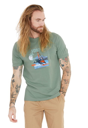Cruz Freizeit-Tshirt Desmond (Baumwolle) grün Herren