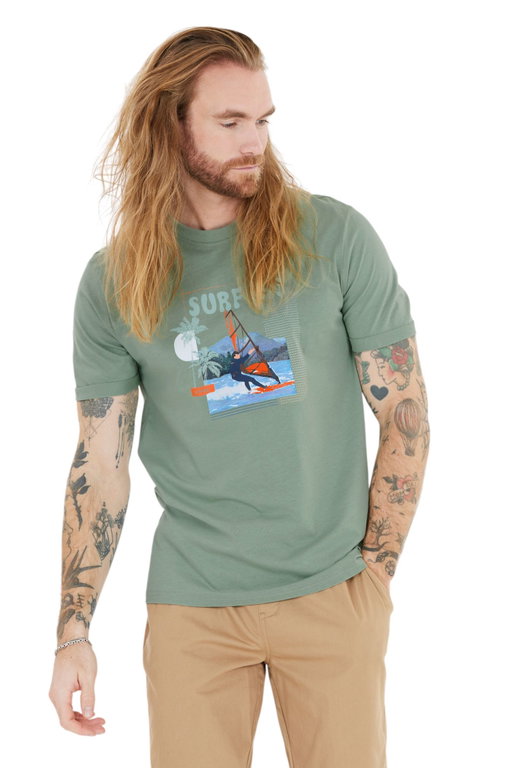 Cruz Freizeit-Tshirt Desmond (Baumwolle) grün Herren