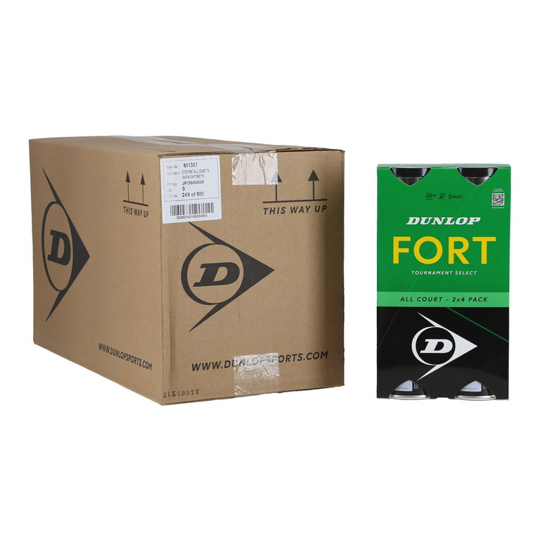 Dunlop Tennisbälle Fort Allcourt TS Dose 18x4er Karton (9x 2er Bi-Pack)