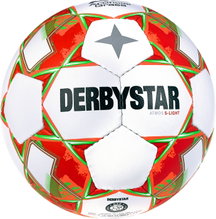 Derbystar Football Atmos S-Light AG (ideal for F and E youth, artificial grass ball, 290g) white/orange - 1 ball