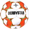 Derbystar Fussball Atmos S-Light AG (ideal für F- und E-Jugend, Kunstrasenball, 290g) weiss/orange - 1 Ball