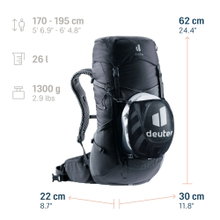 Deuter Wanderrucksack Futura 26 (für Tages- und Mehrtageswanderungen, komfortables Tragesystem) schwarz - 26 Liter