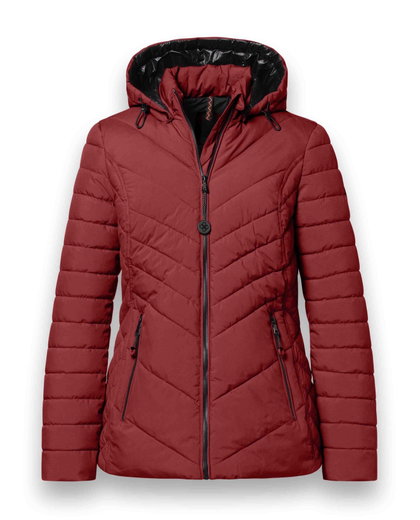 District Winter-Steppjacke Kaprun (mit Kapuze, wasserabweisend) rot Damen