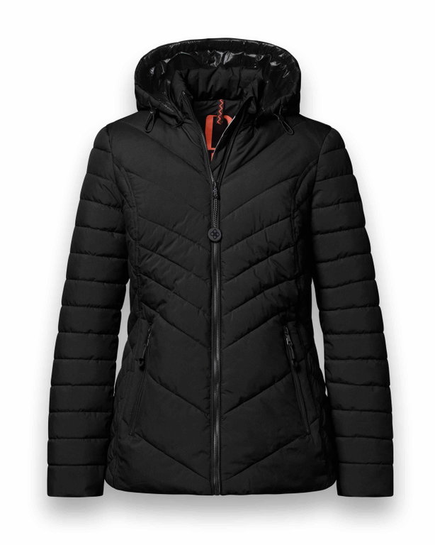 District Winter Padded Jacket Kaprun (with hood, water-repellent) black ladies
