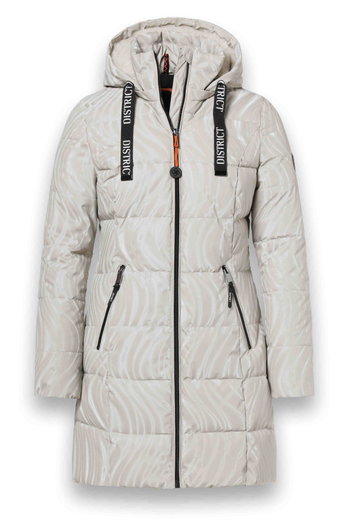 District Winter-Steppmantel Alberta (3D-Print, wasserabweisend) sandbeige Damen